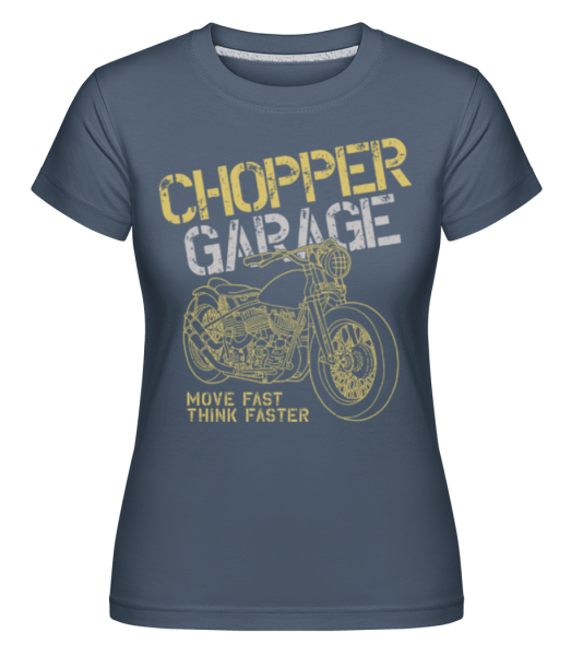 Chopper Garage - Shirtinator Frauen T-Shirt - Denim - Vorne