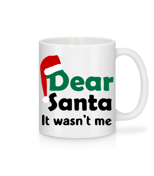 Dear Santa It Wasn't Me - Mug en céramique blanc - Blanc - Devant