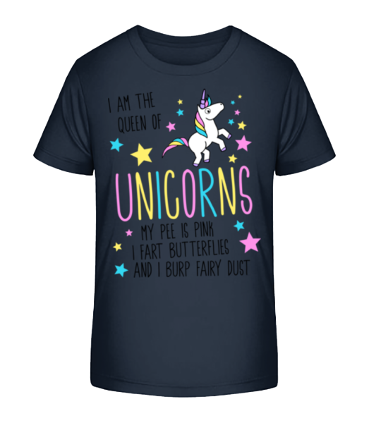 I'm The Queen Of Unicorns - Kinder Bio T-Shirt Stanley Stella - Marine - Vorne