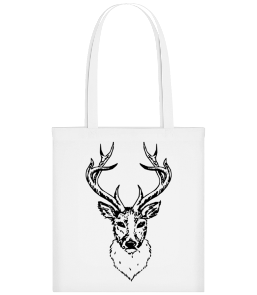 Deer Head Black - Stofftasche - Weiß - Vorne