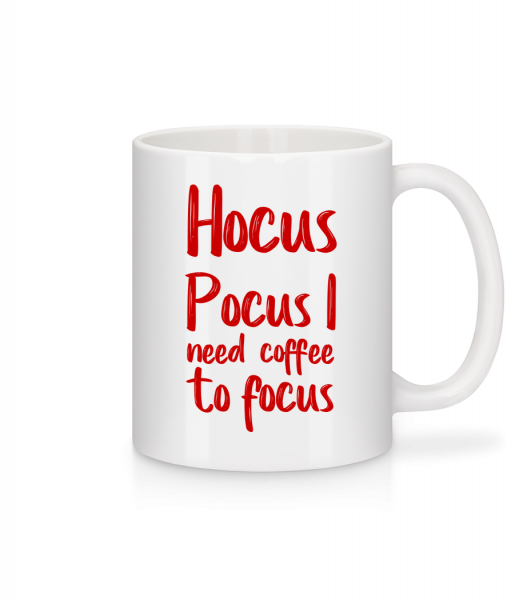 Hocus Pocus I Need Coffe To Focu - Mug en céramique blanc - Blanc - Devant