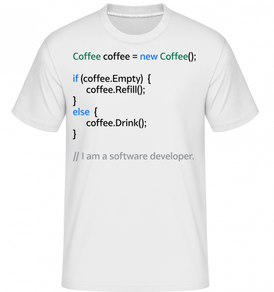 Coffee Loop - Shirtinator Männer T-Shirt - Weiß - Vorn