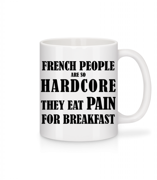 French People Eat Pain For Breakfast - Mug en céramique blanc - Blanc - Devant