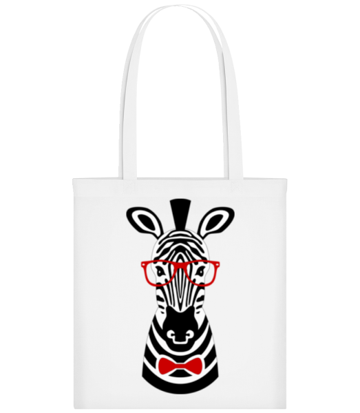 Hipster Zebra - Stofftasche - Weiß - Vorne