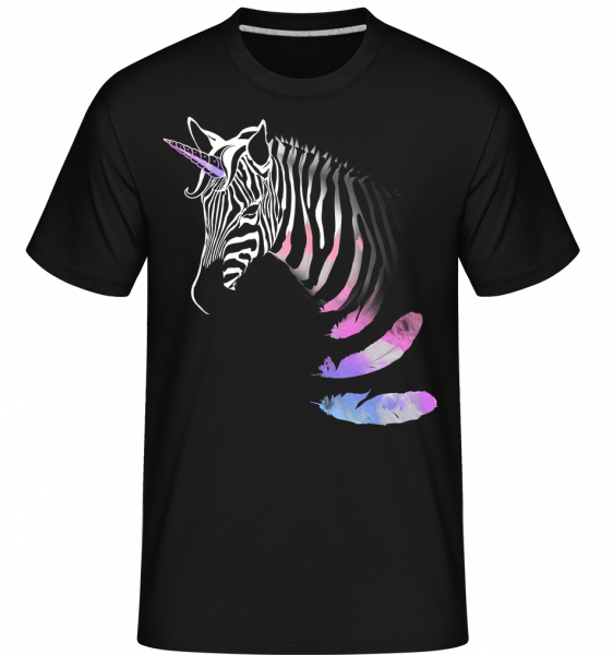 Einhorn Zebra - Shirtinator Männer T-Shirt - Schwarz - Vorn