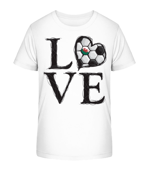 Love Fußball Wales - Kinder Bio T-Shirt Stanley Stella - Weiß - Vorne