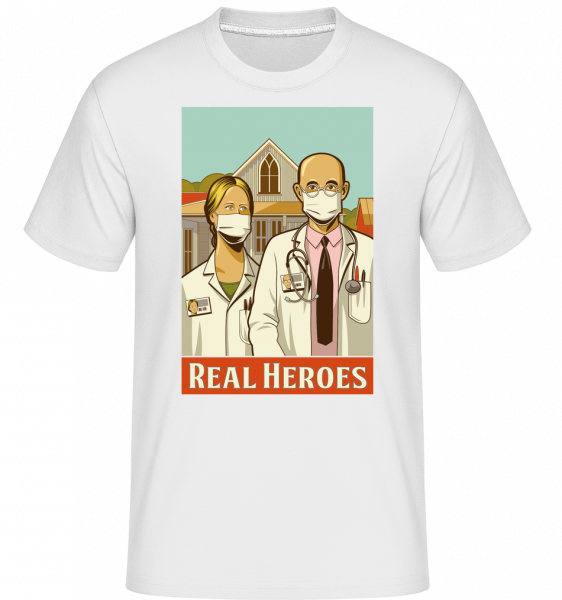Real Heroes -  T-Shirt Shirtinator homme - Blanc - Devant