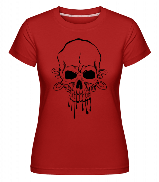 Crâne Avec Tatouage Au Poignet -  T-shirt Shirtinator femme - Rouge - Devant