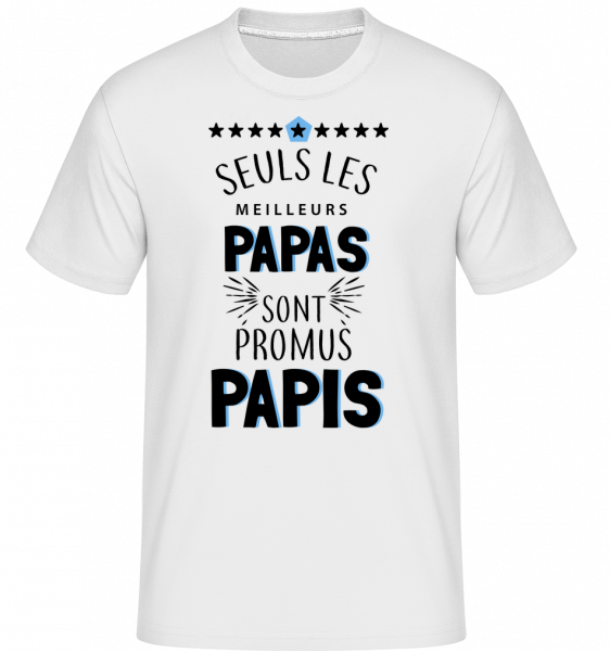 Les Meilleurs Papas Sont Papi -  T-Shirt Shirtinator homme - Blanc - Devant