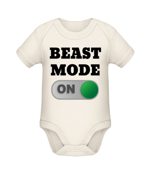 Beast Mode On - Baby Bio Strampler - Creme - Vorne