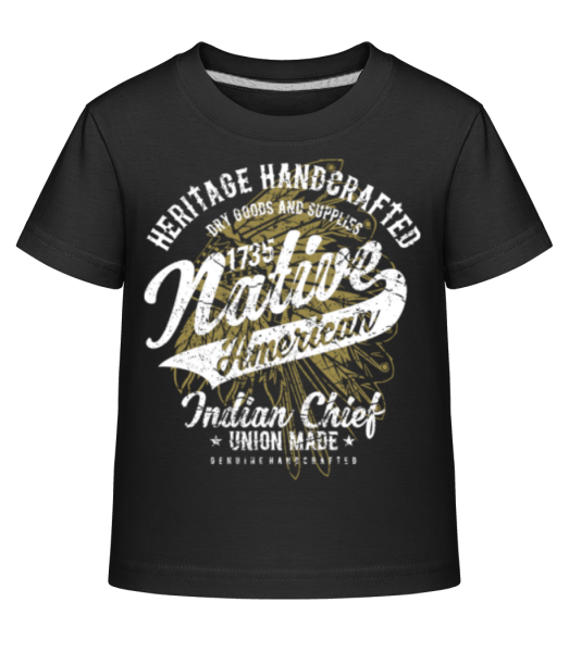 Native American - Kinder Shirtinator T-Shirt - Schwarz - Vorne