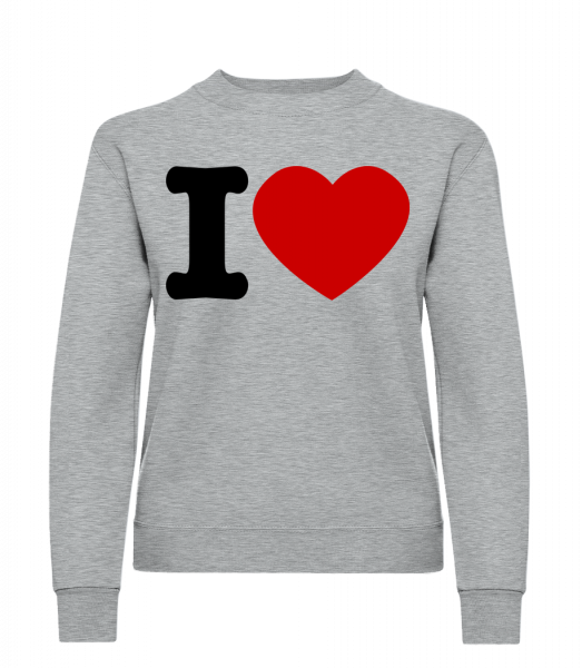 I Love - Frauen Pullover - Grau Meliert - Vorn