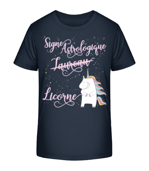 Signe Astrologique Licorne Taureau - T-shirt bio Enfant Stanley Stella - Bleu marine - Devant