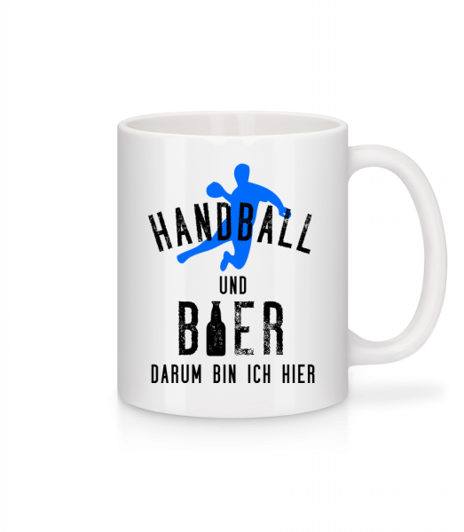 Handball Und Bier - Tasse - Weiß - Vorn