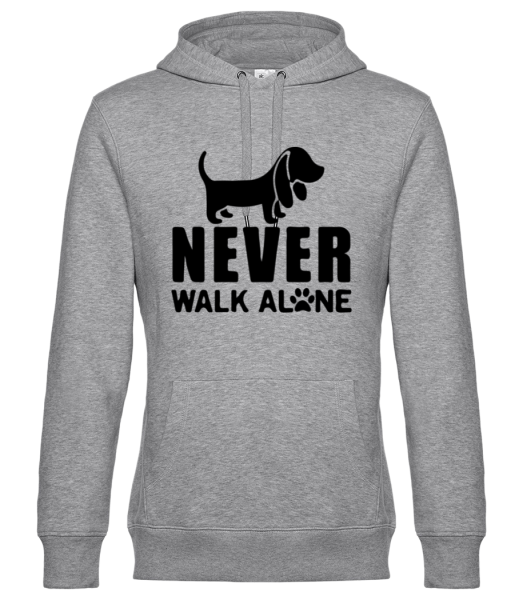 Never Walk Alone Dog - Unisex Premium Hoodie - Grau meliert - Vorne