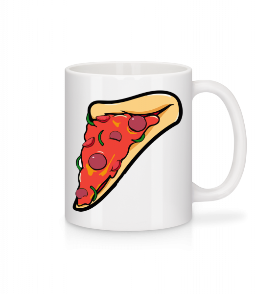Morceau De Pizza - Mug en céramique blanc - Blanc - Devant