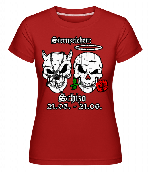 Metal Sternzeichen Schizo - Shirtinator Frauen T-Shirt - Rot - Vorn