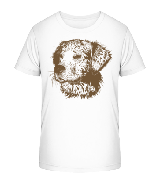 Kleiner Hund - Kinder Bio T-Shirt Stanley Stella - Weiß - Vorne