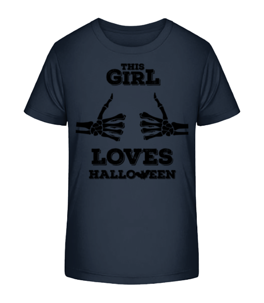 This Girl Loves Halloween - Kinder Bio T-Shirt Stanley Stella - Marine - Vorne