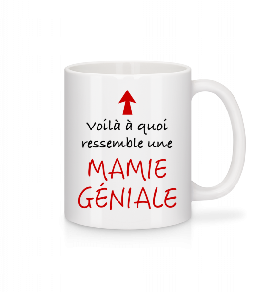 Mamie Géniale - Mug en céramique blanc - Blanc - Devant