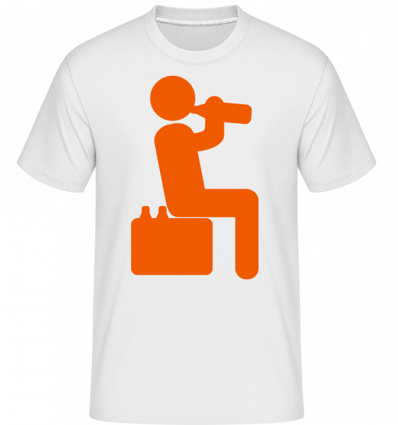 Boire Bière Orange -  T-Shirt Shirtinator homme - Blanc - Devant