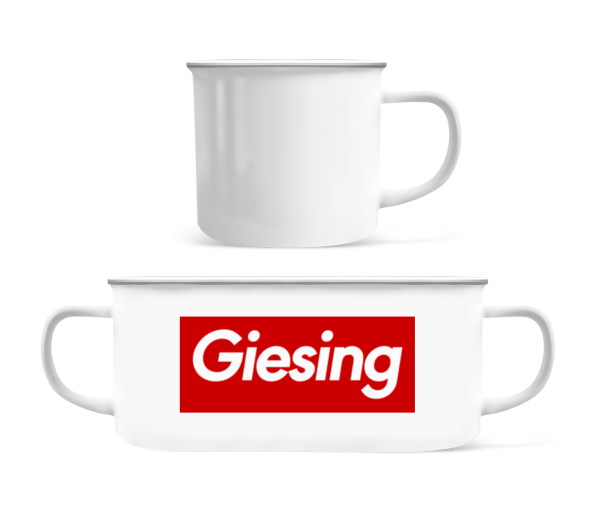 Giesing - Emaille-Tasse - Weiß - Vorne