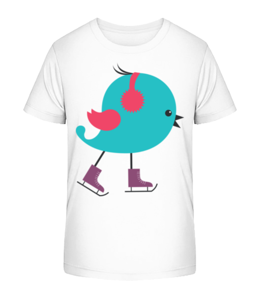 Schlittschuh Vogel - Kinder Bio T-Shirt Stanley Stella - Weiß - Vorne