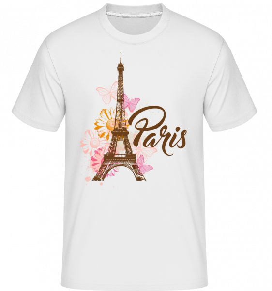 Paris France Brown -  T-Shirt Shirtinator homme - Blanc - Devant
