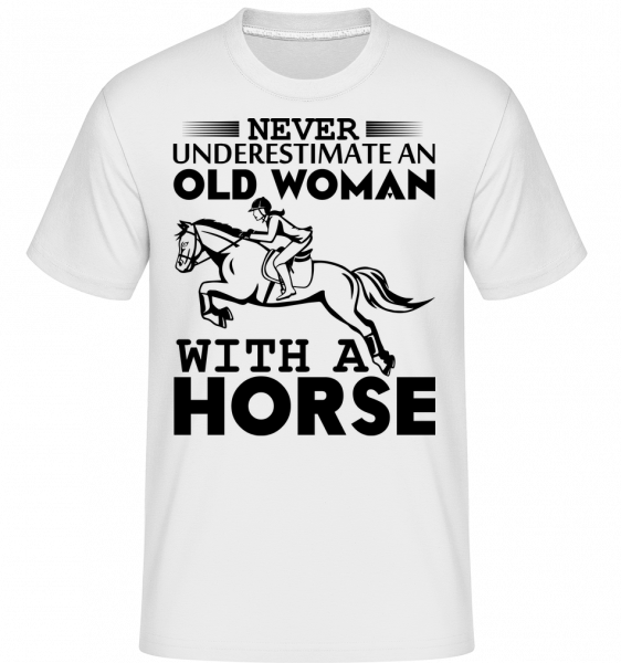 Old Woman With Horse - Shirtinator Männer T-Shirt - Weiß - Vorn