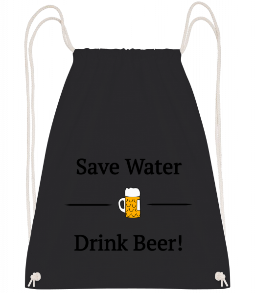 Save Water Drink Bier - Sac à dos Drawstring - Noir - Devant