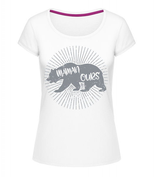 Maman Ours - T-shirt à col rond Megan - Blanc - Devant