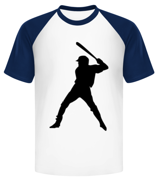 Baseball Spieler - Männer Baseball T-Shirt - Weiß / Marine - Vorne