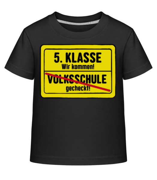 5.Klasse Wir Kommen Volksschule - Kinder Shirtinator T-Shirt - Schwarz - Vorne