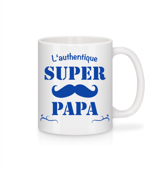 L'Authentique Super Papa - Mug en céramique blanc - Blanc - Devant