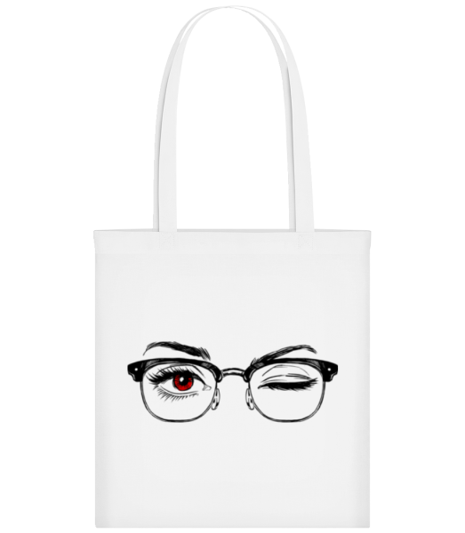 Hipster Yeux Rouge - Tote Bag - Blanc - Devant