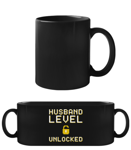 Husband Level Unlocked - Tasse Noire - Noir - Devant