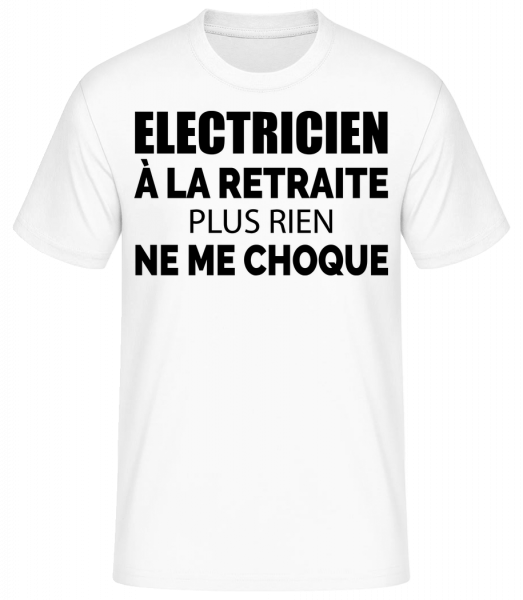 Electricien À La Retraitre - T-shirt standard Homme - Blanc - Devant