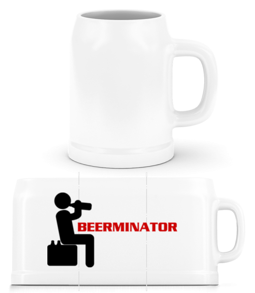 Beerminator - Bierkrug - Weiß - Vorne