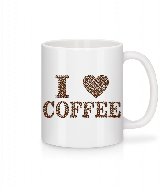 I Love Coffee - Mug en céramique blanc - Blanc - Devant