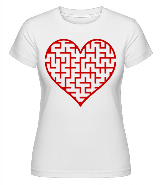 Heart Maze Red - Shirtinator Frauen T-Shirt - Weiß - Vorn