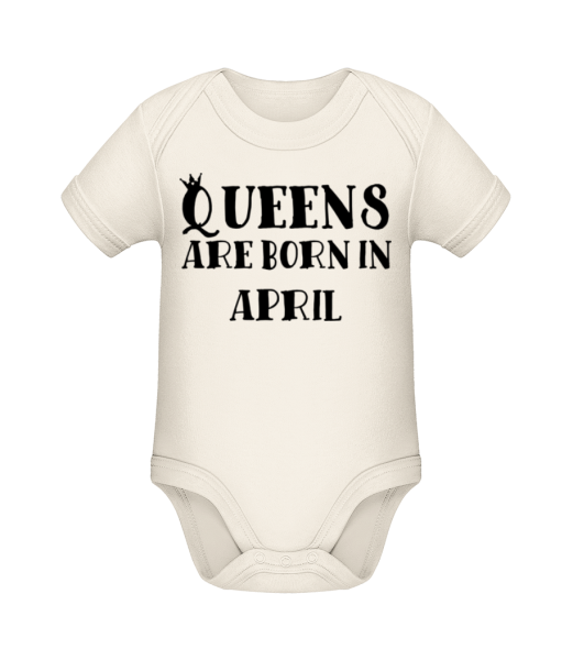 Queens Are Born In April - Body manches courtes bio - Crème - Devant