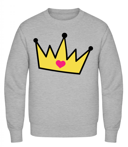 Crown With Heart - Männer Pullover - Grau Meliert - Vorn