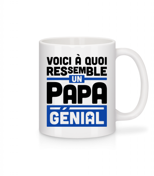 Papa Génial - Mug en céramique blanc - Blanc - Devant