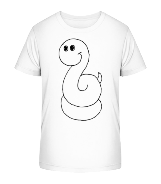 Kinder Comic - Schlange - Kinder Bio T-Shirt Stanley Stella - Weiß - Vorne