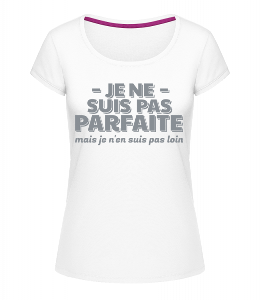 Je Ne Suis Pas Parfaite - T-shirt à col rond Megan - Blanc - Devant