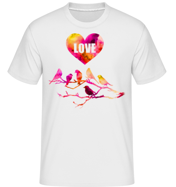 Birds Love -  T-Shirt Shirtinator homme - Blanc - Devant