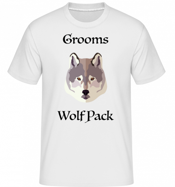 Grooms Wolf Pack - Shirtinator Männer T-Shirt - Weiß - Vorn