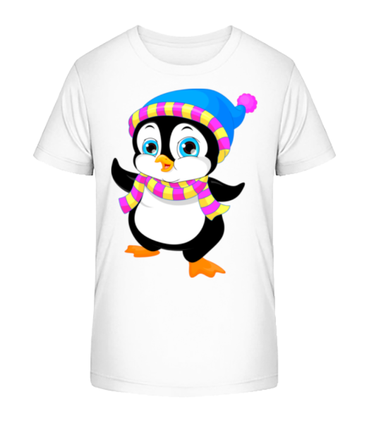 Pingouin Avec Écharpe - T-shirt bio Enfant Stanley Stella - Blanc - Devant