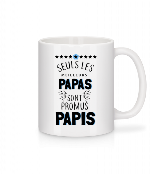Les Meilleurs Papas Sont Papi - Mug en céramique blanc - Blanc - Devant