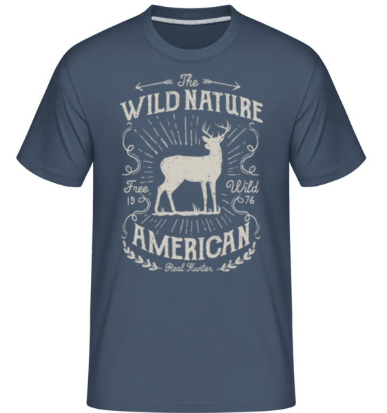 Wild Nature - Shirtinator Männer T-Shirt - Denim - Vorne